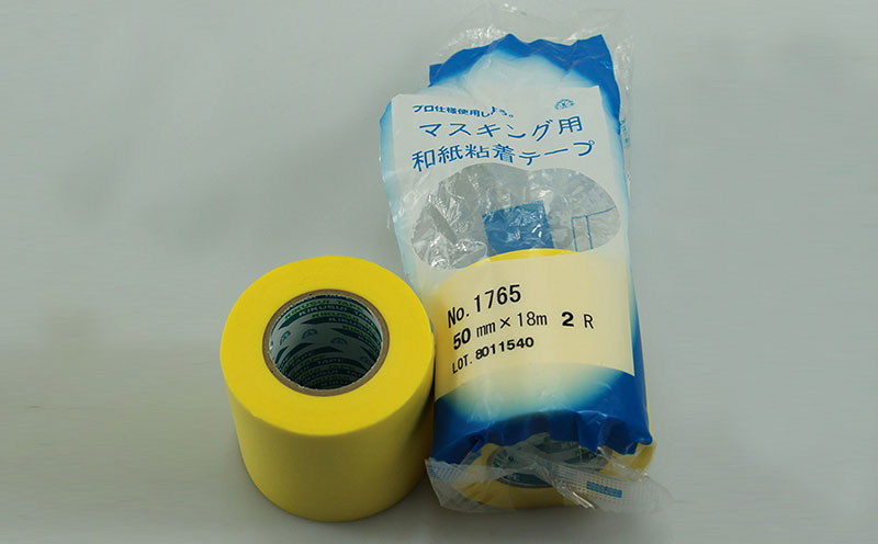 原裝進(jìn)口日本菊水黃色汽車噴漆遮蔽膠帶,柔軟服帖和紙基材,橡膠膠層,撕除無殘膠